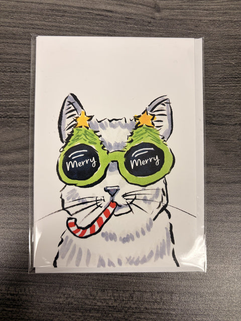 "Merry Merry" Funny Cat Christmas Card