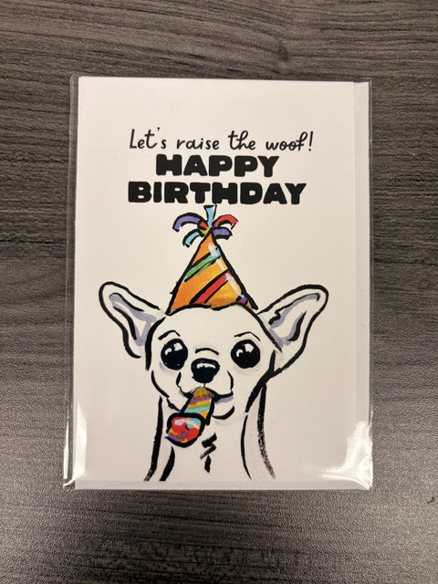 "Raise the Woof" - Funny Dog Birthday Card