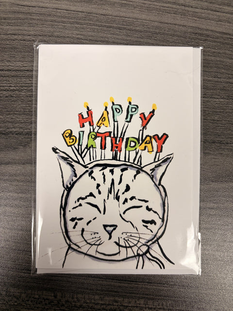 Candle Cat Funny Birthday Greeting Card